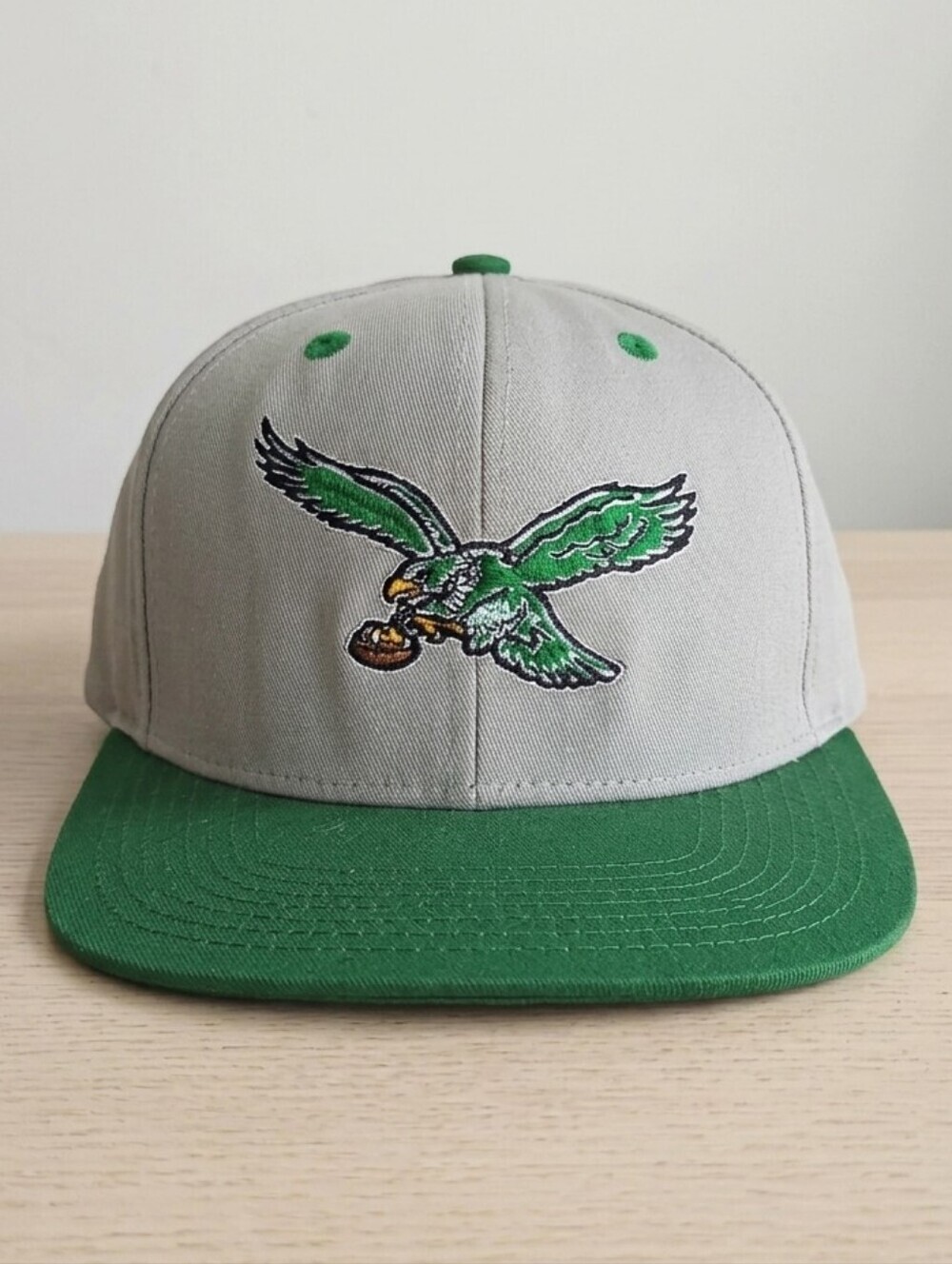 Vintage Y2K Reebok Philadelphia Eagles Snapback Hat Grey Green Throwback Logo